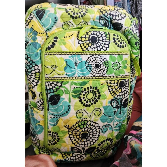 Rare VERA BRADLEY Limes Up Retired BACKPACK Green/Yellow Lg Laptop Bookbag HTF